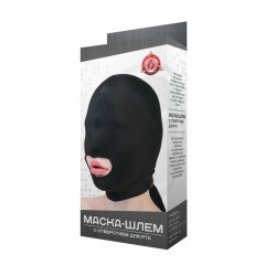 Черная маска-шлем с отверстием для рта