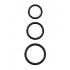 Набор из трех черных эрекционных колец Silicone 3-Ring Stamina Set